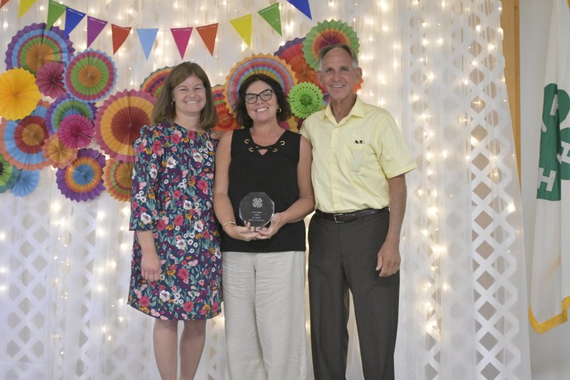 The Joy Sparks Spirit of 4-H Award recipient is Gina Anger of Bridgeville. Shown are (l-r) Lindsay Gooden Hughes, Gina Anger and Alex Gooden.
